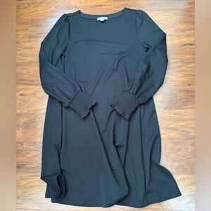 Loft Longsleeve Black Swing dress Size S